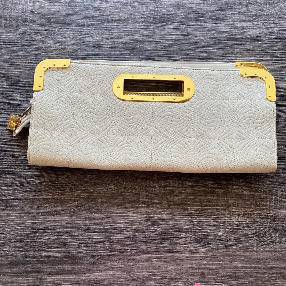 BCBG Clutch - Gold Large Formal Cocktail